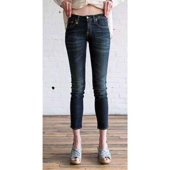 R13 Kate Skinny Jeans In Carlisle Sz 24 Low-Rise R13W4021-161 - - Picture 1 of 11